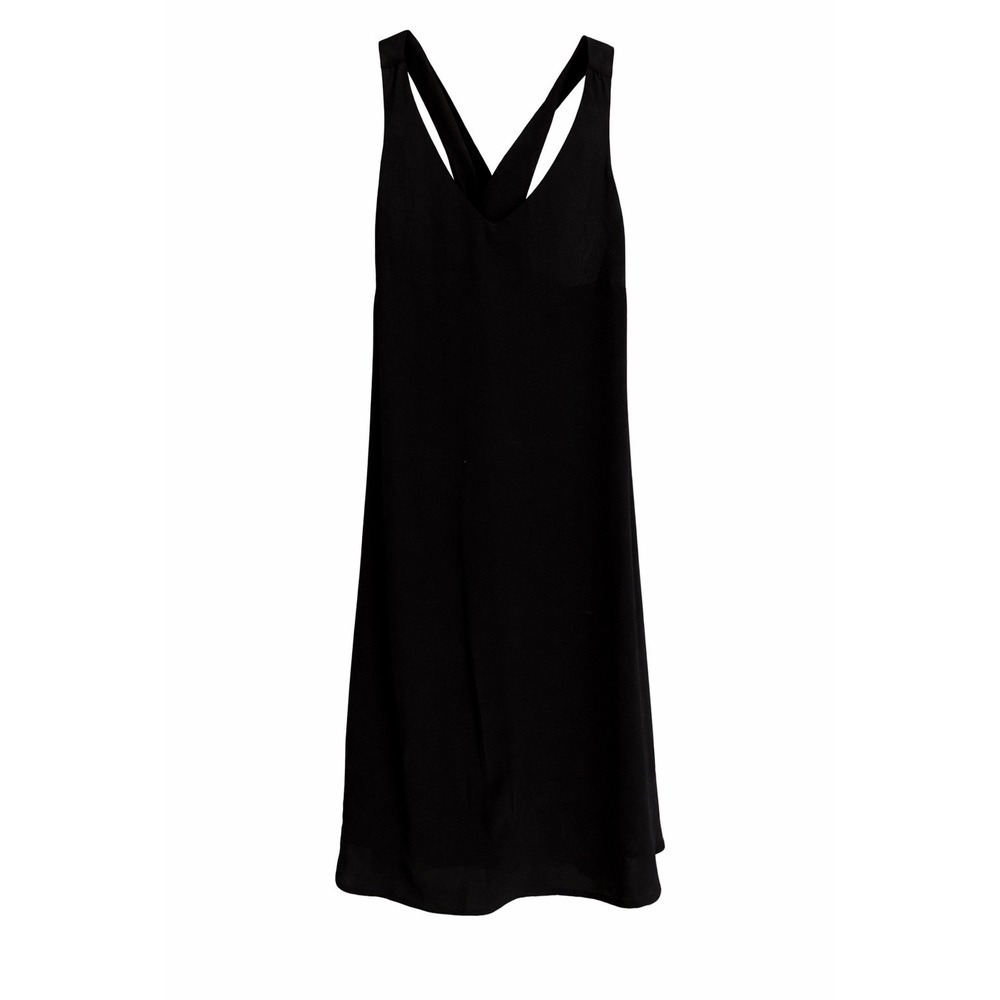 LOFT Black Shift Dress M NWT Cross Back Sundress Minimalist Chic
